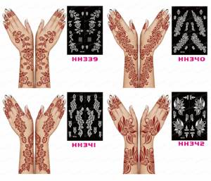 Vendita calda Blooming Rose India hennè <span class=keywords><strong>Tattoo</strong></span> Stencil riutilizzabile Hand & Foot Body Art <span class=keywords><strong>Tattoo</strong></span> Template - Product Image 4