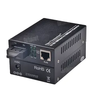 2 4 Port 10 100 1000 SC Konverter Media Serat Optik Ethernet Ganda Harga, 100M 1000M Serat Optik Ke RJ45 Konverter Media