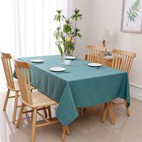 100% Polyester Lin Texture Rectangle Nappe en lin imperméable pour la fête de la salle à manger