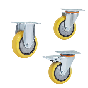 Desgaste pesado industrial da carga da placa superior resistente 4 rodas do rodízio do giro do poliuretano do plutônio da polegada 100 mm - Product Image 1