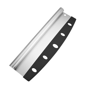 Pizza <b>Cutter</b> Stainless Steel 8-9.9 In Half Moon Blade With <b>Edge</b> Curling Handle For Pizza Slicing Kitchen Knife - Product Image 1
