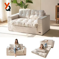 Sofá Cama Modular 2 en 1, Comprimido al Vacío, Plegable, Desmontable, Lavable, de Corduroy, con Esponja de Alta Densidad, para Sala de Estar o Dormitorio, Personalizable
