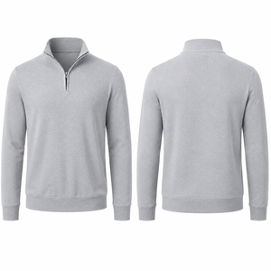 Suéter Personalizado para Hombre con Cierre de Cremallera, Cuello Alto Simulado, Tejido Elástico Suave, Fabricante de Suéteres Casuales para Marcas de Ropa - Product Image 2