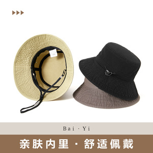 Fisherman's <b>Hat</b> Black Cotton Canvas Foldable Unisex Sun Protection <b>Summer</b> Outdoor - Product Image 5