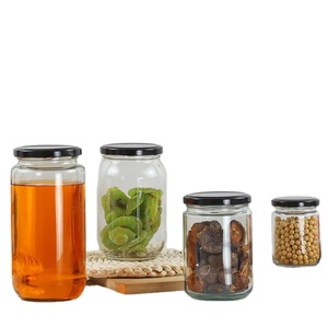 M7177 Carton Pack 220ML Recyclable Fillable Spherical Glass Container with <strong>Gold</strong> Metal Seal Lid Food Storage Jar - Product Image 3