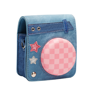 Étui pour appareil photo Fuji <span class=keywords><strong>Instax</strong></span> <span class=keywords><strong>Mini</strong></span> 12/<span class=keywords><strong>40</strong></span> Sweetheart Denim, sac en cuir PU avec bandoulière réglable, rangement élégant - Product Image 3