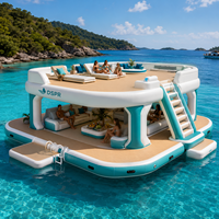 Plateforme flottante gonflable pour événements sociaux en plein air, quai aquatique stable pour fêtes et détente
