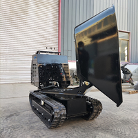Kostenloser Versand 1200 kg Mini-Dumper-Preis Kleiner Raupentransporter Dieselmotor Selbstladender Muldenkipper Raupenfahrzeug zum Verkauf