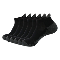 Hommes Vente Pas Cher Noir Gris Couleur Rayé Cool Basketball Formation Compression Cheville Haute Court Sports Sweat Chaussettes pour Marques