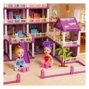 Luxury Story Mansion <b>Plastic</b> Dollhouse with Balcony Pool <b>Slide</b> Elevator Furniture Gift Toy for 5 to 7 Years Playroom - Product Image 3