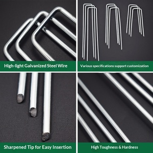 Estacas <span class=keywords><strong>de</strong></span> sujeción en forma <span class=keywords><strong>de</strong></span> U personalizables DaringFish para fijar tela antihierbas y mantillo en jardinería y huertos botánicos - Product Image 2