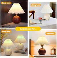 Lampe de table LED sans fil haut de gamme pour hôtel restaurant Lampe d'abat-jour en tissu rechargeable de luxe Lumière en bois