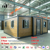 Maisons préfabriquées en conteneurs extensibles de 20 pieds et 40 pieds, 2 chambres, service de personnalisation rapide en 3 heures, maisons en conteneurs personnalisées
