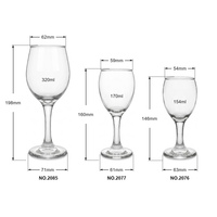 Collection de Verres à Vin Multi-Capacités 154ml 170ml 320ml – Gobelets Transparents pour la Restauration Fine, l'Hôtellerie et la Présentation de Boissons – Vente en Gros