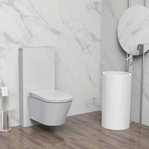 Toilettes intelligentes murales en céramique de luxe, modernes, allongées, blanches, avec bidet intégré E435, monobloc, à fixation murale - Product Image 2