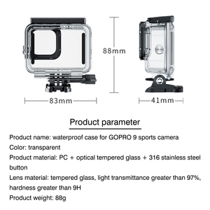 Vente en gros de boîtier étanche tactile sous-marin 61M pour caméra d'action, accessoire de plongée et de surf, étui étanche pour <span class=keywords><strong>GoPro</strong></span> <span class=keywords><strong>Hero</strong></span> 9 <span class=keywords><strong>10</strong></span> 11 12 13 - Product Image 4