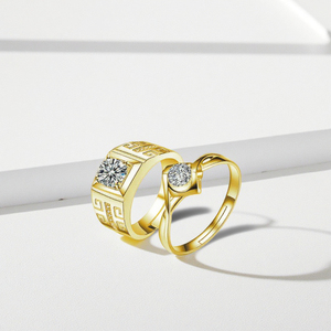 Ricco di gioielli a buon mercato anello di oro 24k placcato in oro anello coppie <span class=keywords><strong>coppia</strong></span> anello di disegno per le donne di nozze - Product Image 4