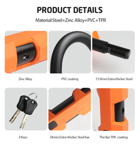 FERTS 140X200mm avec PVC Enduit U Manille Serrure de Vélo <span class=keywords><strong>pour</strong></span> Vélo/E-Scooter/Gardon <span class=keywords><strong>Porte</strong></span>/<span class=keywords><strong>Porte</strong></span> de Bureau - Product Image 3