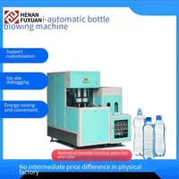 Nouvelle souffleuse de bouteilles PET semi-automatique Fuxuan à 4 cavités avec contrôle PLC et composants essentiels pompe/moteur 220V