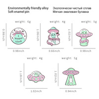 Mode créatif Alien chat vaisseau spatial alliage broche dessin animé chat sac à dos Badge personnalité tout match sac à dos vêtements accessoires