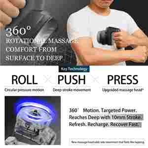 Massage des tissus profonds Masseur portable puissant Fonctionnement silencieux Minuterie de charge USB - Product Image 3