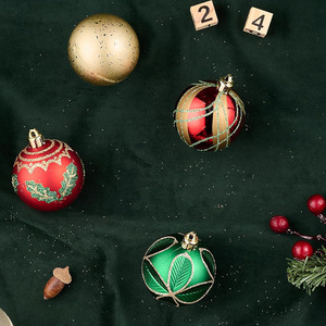 Decoraciones navideñas, bolas de plástico galvanizadas de 6cm, 24 piezas, adornos pintados, adornos colgantes para decoración de árboles de Navidad - Product Image 6