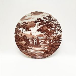 ชุดรับประทานอาหารเย็นเตาอบไมโครเวฟเครื่องเคลือบดินเผาสีขาวภาพวาดภูมิทัศน์ชนบท - Product Image 3