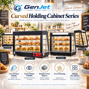 Vitrina Comercial Curva con Calefacción y Estantes de Varios Niveles para Panadería, Cafetería, Pastelería, Pizza y Servicio de Mostrador de Aperitivos - Product Image 6