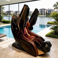Fauteuil de massage automatique 4D SL Track de luxe à gravité zéro avec commande vocale intelligente, chauffage, cuir PU et musique