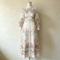 Robe longue amincissante style royal vintage à taille haute, manches bouffantes et ourlet à volants, nouvelle collection été 2026 pour femme