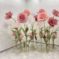 Fleurs géantes autoportantes pour vitrine, décoration de magasin, fleurs géantes artificielles en papier pour décoration de mariage