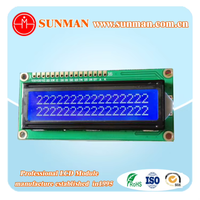 Modul LCD 16*2 Karakter STN Biru Negatif Lampu Latar Putih HD44780 Pengontrol 5V SMC1602A7