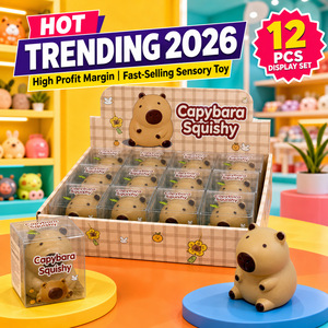 Capybara Squishy TPR Stress Relief Squeezeable Fidget Toy Gift Box <b>for</b> <b>Kids</b> Teens Adults Party Favor - Product Image 3