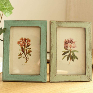 Wholesale Distressed Vintage Wood <strong>Picture</strong> <strong>Frame</strong> <strong>Shabby</strong> <strong>Chic</strong> Painted Botanical Art <strong>Frame</strong> for Farmhouse Home Tabletop Decor - Product Image 2