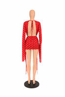 2026 Summer Boutique Trendy Digital Printed Fashion Bodycon Party Club Mesh Dress