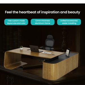 Luxury Modern Boss Office Furniture Luxury CEO Desk Manager Table Convertible Executive Wood Furniture for Office Building - Product Image 3