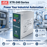 Alimentation électrique sur rail DIN MEANWELL XTR-240-24 24VDC 10A 240W, format compact 48mm de large, pour armoires de commande de machines PLC