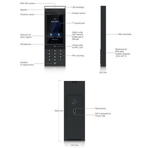 ชุดอุปกรณ์เริ่มต้นระบบควบคุมการเข้าออกประตูแบบอินเตอร์คอม UA-SK-Gate UniFi Access Gate สำหรับบ้านพักอาศัย สำนักงาน และองค์กร UBNT Ubiquiti G3 W1397 - Product Image 1