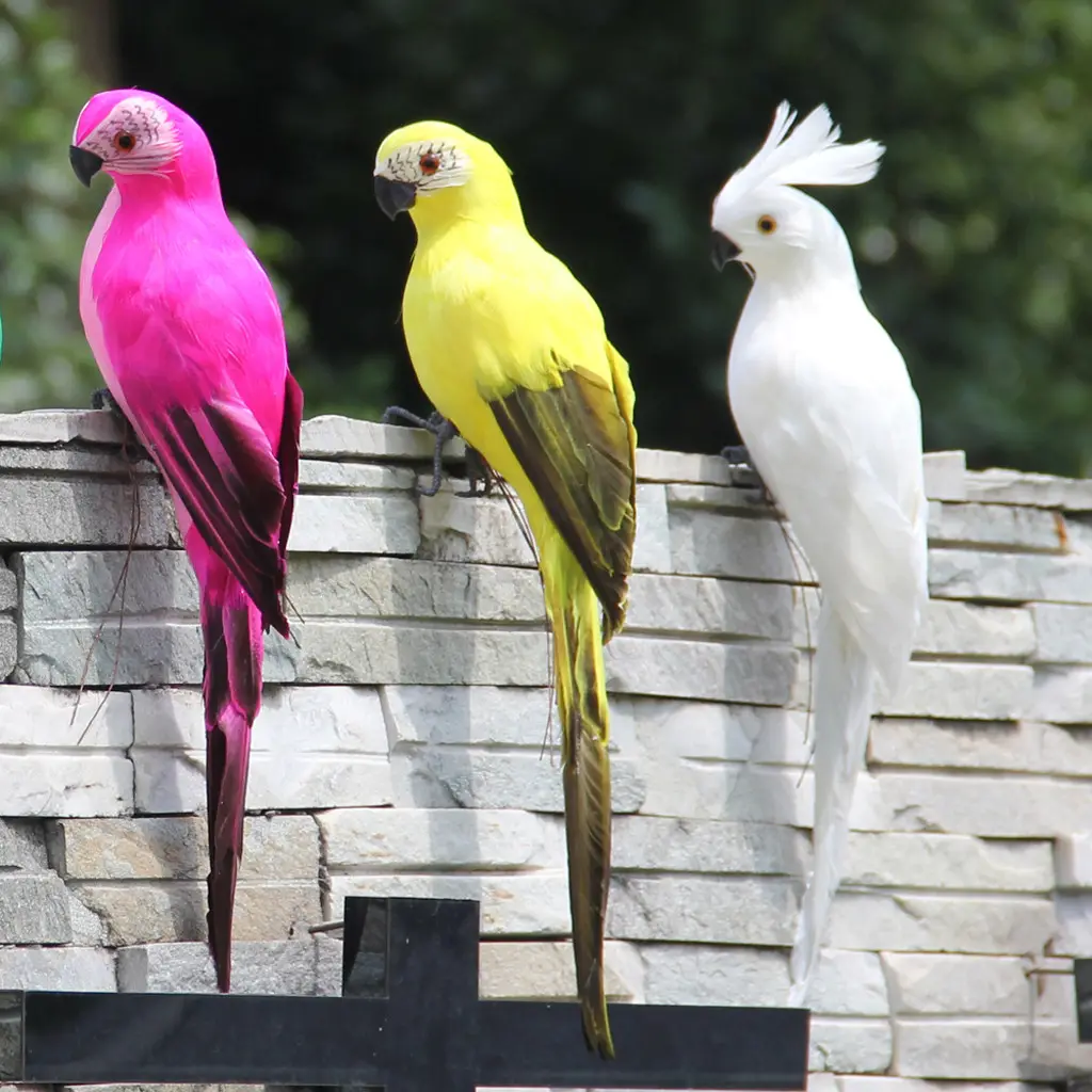 Ev bahçe kuşlar dekorasyon renkli papağan yapay kuşlar modeli açık ev bahçe çim ağaç dekor