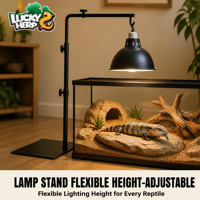 Support de lampe rétractable en métal écologique LuckyHerp pour reptiles, bras oscillant réglable, idéal pour dragons barbus et tortues, petite taille