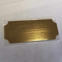 Plaque Métallique Autocollante Brossée Personnalisée avec Logo de Marque Gravé, en Laiton Vierge 2,5''x1'', Offre Spéciale