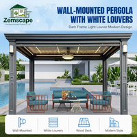 Pergola bioclimatique avec lames en aluminium, imperméable, résistante au vent, structure thermolaquée, toit motorisé réglable, taille personnalisée