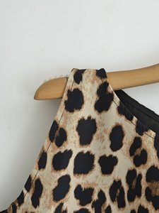 SHENZHU Abito Estivo da Donna 2024, Nuovo Stile Europeo e Americano, Stampa Leopardata, <span class=keywords><strong>Corto</strong></span> Senza Maniche, Linea A, Aderente - Product Image 6