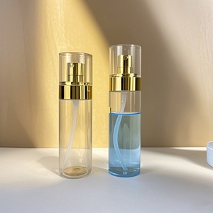 Flacon pulvérisateur vide en PET transparent blanc pour cosmétiques, 100ml, 120ml, 150ml, avec pompe à brume fine et tête dorée/argentée, écologique - Product Image 1