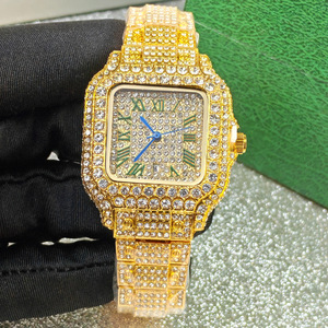 Relojes de Lujo con Diamantes de 35 mm para Mujer, Reloj de Pulsera Cuadrado Plateado con Incrustaciones de Diamantes, Joyería de Alta Calidad para Fiestas - Product Image 3