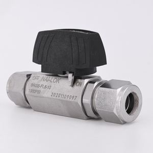 Vanne à boisseau sphérique NAI LOK série BR en acier inoxydable 316, double ferrule 1/4" DE, 1000 psi, vanne de régulation basse pression pour système d'échantillonnage de gaz - Product Image 1