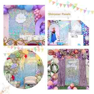 1 pièce 30*30cm Toile <span class=keywords><strong>de</strong></span> fond murale scintillante Arc-en-ciel Argenté Panneau mural à paillettes carrées <span class=keywords><strong>Décoration</strong></span> photo Fond <span class=keywords><strong>de</strong></span> scène Fête en extérieur/intérieur - Product Image 5