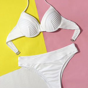 YY5881 vente en gros rides licou Bikini femmes Sexy deux pièces velours maillot de bain string ensemble avec ficelle réglable <span class=keywords><strong>Triangle</strong></span> maillot de bain - Product Image 2