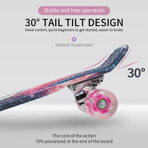 Skateboard <span class=keywords><strong>Cruiser</strong></span> en <span class=keywords><strong>plastique</strong></span>, planche à roulettes rétro graphique, galaxie, imprimé Floral, de haute qualité, 22 pouces, 1 pièce - Product Image 5