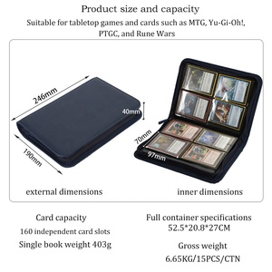 Torson Vente en gros Album Pokemo Classeur à cartes 4 pochettes Capacité de carte de 160 + Logo personnalisable et taille Couverture en PU avec sac à fermeture éclair - Product Image 2